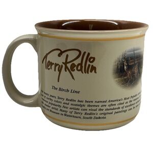 Terry Redlin Wildlife Art Birch Line Buck Deer Wide Mouth Coffee Mug Cup 2002